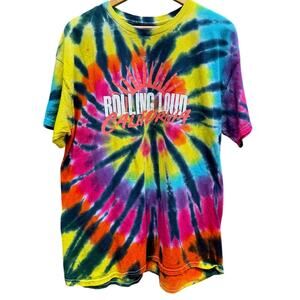 Rolling Loud California 2021 Chris Brown, Young Thug tie dye shirt mens Large
